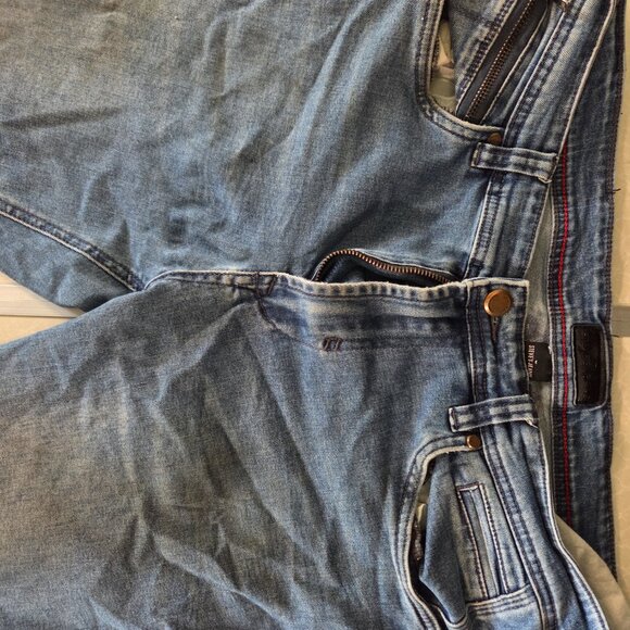 Steve's Jeans Mens 32x32 Blue Slim Fit Straight Light Wash Stretch Zipper Pocket - Picture 4 of 13